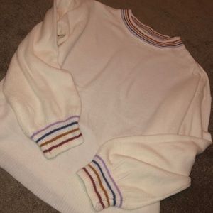 🛍 Cream Sweater with Fall Stripe Detail 🤍